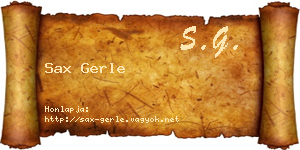Sax Gerle névjegykártya